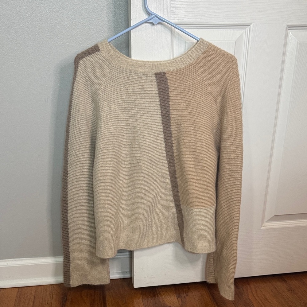 Colorblock Beige and Brown Women's Sweater